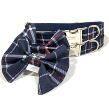 Load image into Gallery viewer, j-p-wedgood-designs-waterproof-dog-collar-royal-navy-tartan.jpg
