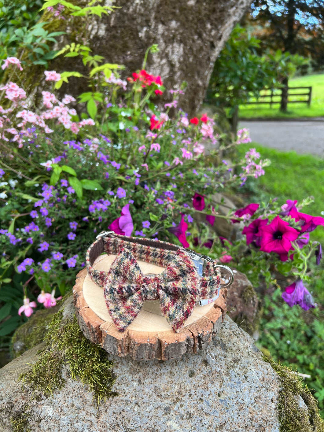 RUSSEL Harris Tweed® Dog Collar & Bow